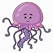 Desenhos animados de medusa | Vetor Premium