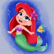 Ariel and Flounder - The Little Mermaid by @artistsncoffeeshops on ...