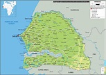 Senegal Physical Wall Map by GraphiOgre - MapSales