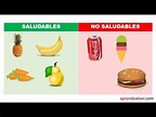 Alimentos saludables y no saludables explicacion para niños - YouTube
