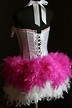 BABY DOLL CORSET Burlesque Costume rose & blanc showgirl tenue - Etsy ...