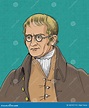 John Dalton Isolated Cartoon Portrait, Vector Stock Vector ...