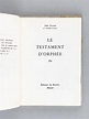 Le Testament d'Orphée. Film [ Livre dédicacé par l'auteur ] by COCTEAU ...