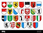 Coat of arms of Switzerland and Swiss cantons, vector heraldry ...