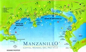 Map of Manzanillo,, Mexico.