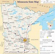 ♥ Minnesota State Map - A large detailed map of Minnesota State USA