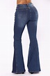 Stay Groovin' Bell Bottom Jeans - Dark Denim