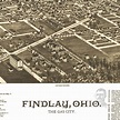 Findlay Ohio Vintage Map From 1889 Old City Map Art Print | Etsy