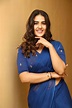 Kavya Thapar Hot Photos In Blue Saree At Market Raja MBBS Movie Audio ...