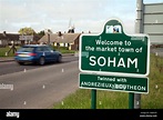 Soham town sign, Soham, Cambridgeshire UK Stock Photo - Alamy