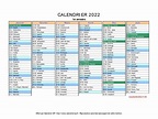 Calendrier 2022 à imprimer gratuit en PDF et Excel