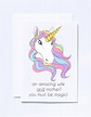 Unicorn Mother Mother's Day Card | Etsy