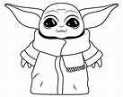 Dibujos de Baby Yoda 4 para Colorear para Colorear, Pintar e Imprimir - Dibujos-Online.Com