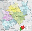 Mapa político-físico de Renania del Norte-Westfalia 2009 - Tamaño completo