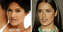 Salma Hayek Plastic Surgery Before and After Breast Implants Photos ...