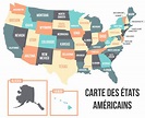 Liste des états américains - Carte des États-Unis d'Amérique