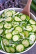 Classic Cucumbers and Onions is made with vinegar and water with a ...