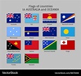 Flags countries australia and oceania flat style Vector Image