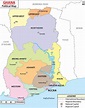 Political map of ghana - Map of political ghana (Western Africa - Africa)