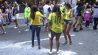 3 YOUNG BRAZILIAN GIRLS DANCING STREET SAMBA TAKING SELFIES AT BRAZIL ...