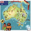 Ilustración de mapa de Australia, dibujos animados de mapa de Australia ...