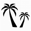 Two palm tree silhouette palm - Transparent PNG & SVG vector file