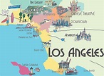 Los Angeles California - Map Of Greater L.A. with Highlights Mixed ...