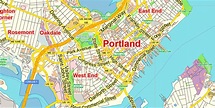 Portland Maine US Map Vector Exact City Plan Low Detailed Street Map ...