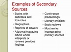 Primary and Secondary Sources