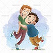 Ilustración de niños amigos abrazados - Dibustock, dibujos e ...