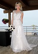 Oleg Cassini Vintage Cap Sleeve A-Line Wedding Gown