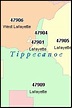 LAFAYETTE Indiana, IN ZIP Code Map Downloads