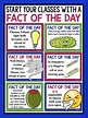 Fact of the Day Posters or Slides - Brain Breaks or Bell-Ringers Trivia ...