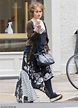 Helena Bonham Carter looks quirky in a mismatching skirt with clashing patterns and a brown ...