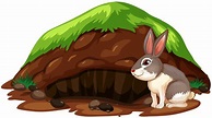 A Cute Rabbit Getting Out of Hole 419179 Vector Art at Vecteezy