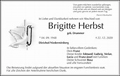 Brigitte Herbst | Traueranzeige | trauer.inFranken.de