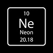símbolo de neón. elemento químico de la tabla periódica. ilustración ...