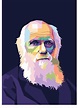 Charles Darwin Vector Portrait Illustration. Wpap or pop art style ...