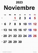 Calendario noviembre 2023 en Word, Excel y PDF - Calendarpedia