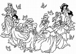 All the Disney Princesses - Return to childhood Adult Coloring Pages