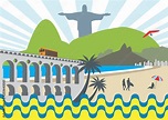 Ilustração dos pontos turísticos da cidade do Rio de Janeiro vector de ...