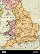 Mapa antiguo original de Inglaterra y Gales desde 1875 libros de ...