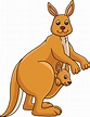 Kangaroo Cartoon Colored Clipart Illustration 6325764 Vector Art at ...