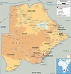 Physical Map of Botswana - Ezilon Maps