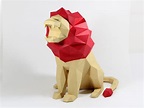 Löwe aus Papier, DIY Papercraft | Bastelarbeiten aus papier und pappe ...