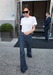 Victoria Beckham in a White T-Shirt and Blue Jeans Ahead of Her Spring ...