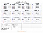 Printable yearly calendar 2018 with US holidays | Free-calendar ...