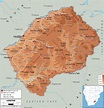 Physical Map of Lesotho - Ezilon Maps