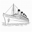 Dibujo De El Titanic Imprimir Hoja Para Colorear Esquema Boceto Vector ...