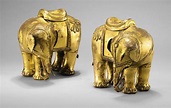 A Rare Pair of Chinese Gilt - Copper Elephants, Qing Dynasty, Qianlong ...